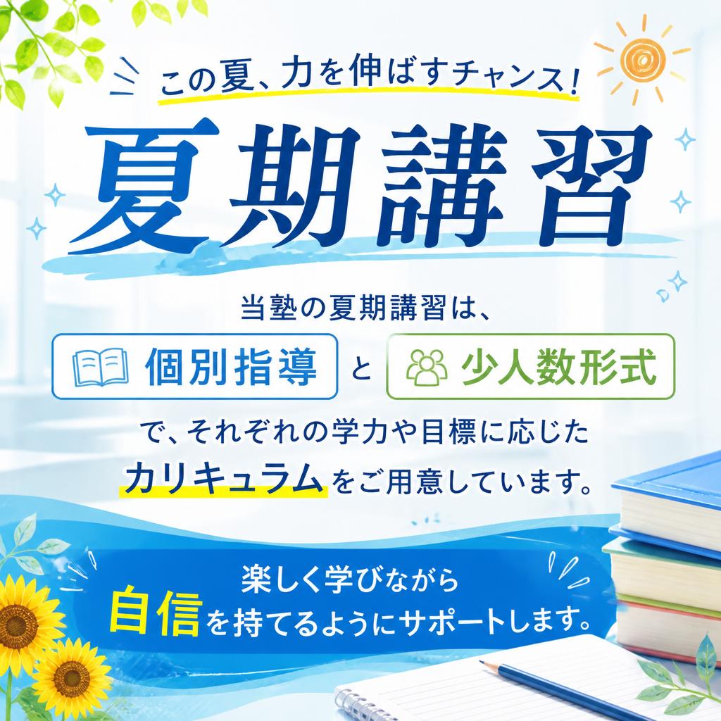 当塾の夏期講習の特徴