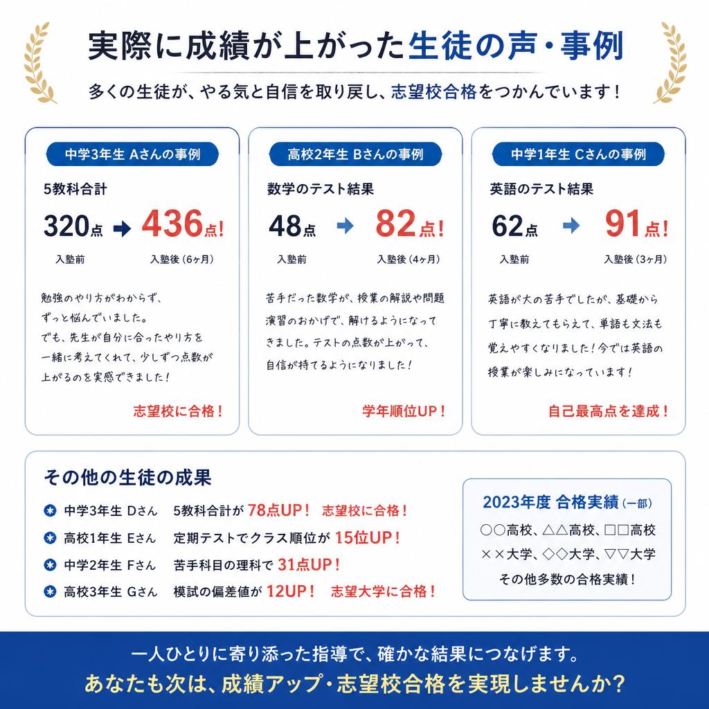 成績アップの成功事例